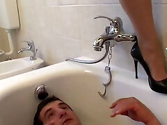 Italian amateur with sister who abuses and dominates bro