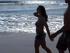 Romantic Start on the Public Beach heads with Rough Romp ends up with a Thick Facial Cumshot on the Face and in the Mouth