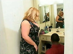 Blonde BBW loves having a black and a white sausage banging her Blonde BBW loves having a black and a white sausage banging her