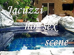 Sexy MILF fucked in jacuzzi outdoor - First-timer Russian couple