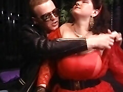 A chubby German slut with massive orbs gets a long rod inwards her hairy twat