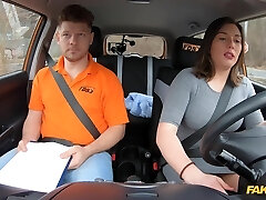 Fat cock for chubby slut in Fake Driving School