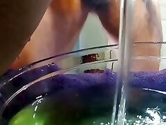 Extreme Closeup of Cum and Pee Mix Recipe Making