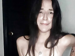 Sexy young Mia Lozano hungry with tight little cunt with big dildo