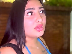 Tatted Latina BBW offers to fuck her in public - POV