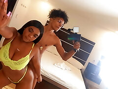 Smashing in front of a big mirror, while we gawp at each other