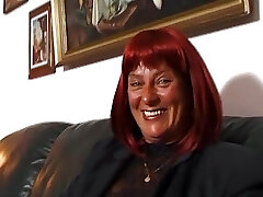 grandmother opens her thighs and shows her chubby cunt