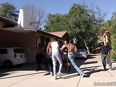 Trampy Nina Elle sucks as much dark-hued cock as she can