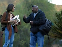 Too emotional and extremely super-naughty cowgirl Natalie Porkman takes Big Black Cock into her twat