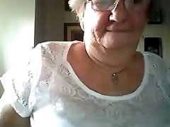 Grandma showing big titties on webcam