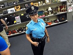 Spectacular and thick tits police officer gets fucked in Shawns office