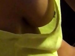 T t-shirt and panties side jug spying on wife