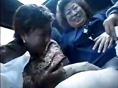 Grandmother asians in bus