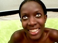 Torrid Ebony Teen Grateful For Her European Host She Graciously Deep Throats Him Off HARD And Swallows His Cum