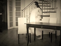 Vintage striptease concluded with a doggy style and cumshot in throat for an elegant brunette Vintage striptease concluded with a doggy style and cumshot in throat for an elegant brunette