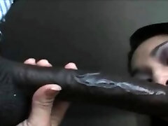 Interracial oral! Asian sucks black cock