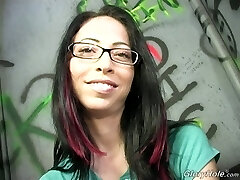 A super hot Latina is performing in a gloryhole scene
