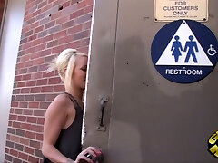Beautiful Platinum-blonde With Gorgeous Butt Gets Great Sex With Gloryhole Lollipop