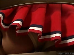 Pretty Jamey James sucking meaty dick in cheerleader uniform Pretty Jamey James sucking meaty dick in cheerleader uniform