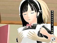 3D Hentai Maid Licking A Hard Dick