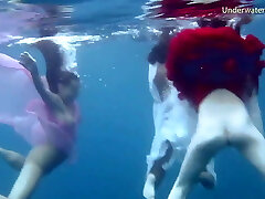 Tenerife underwater swimming with steaming girls
