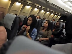 Risky Voyeur Cam Showing in the Airplane