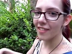 Red haired babe with glasses is in the mood for a superb fuck, or just an orgasm