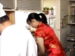 Japanese restaurant cook fucks hot milf waitress