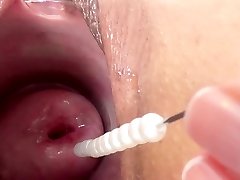 Cervix smashing playing inserting a chinese vibrator