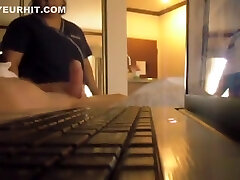 Hotel maid comes in and watches him wank off Hotel maid comes in and watches him wank off