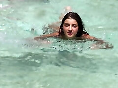 Tanned slim babe Maria Rya is playing with her anus and pussy in the shower