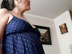 stepson asks stepmother to see her pussy and tits to give himself a handjob