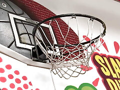 Basketball player fucks with a suspended guy on the court