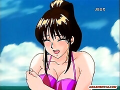 bigboobs hentai obtient de massage sur la plage