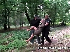 Granny gets tied and torn up