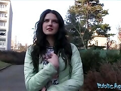 Public Agent Italian luvs sucking and riding cock in public