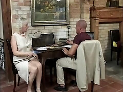 Blonde mature has joy away from the party