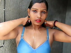 Hot And Beautiful Bathing Suit Girl PINKI Desi Savar taking a bath
