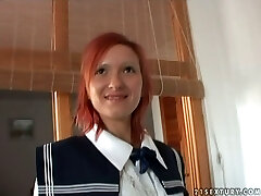 White trash is toying with jizz in her mouth in a dirty XXX porn video