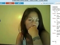 Gross old wife strips on a webcam