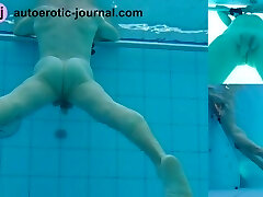 Underwater Massage Jet Climax In A Public Spa Pool