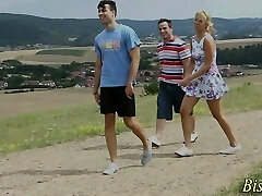 Bi cub gets cock tugged