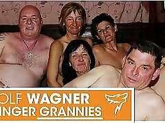 YUCK! Ugly elderly swingers! Grannies &_ grandfathers have themselves a naughty fuck fest! WolfWagner.com