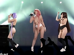 Naked Singer on stage. Virtual Reality Naked Singer on stage. Virtual Reality