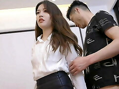 The Husband Watches as his Hot Asian Wifey is Fucked in all poses by her Lover and Creampie her Pussy