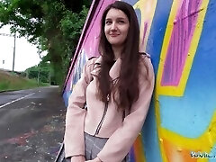 Public Agent - very cute college Teen art student with congenital tits investigates a big dick outdoors