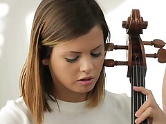 Cello playing turns to pussy fucking