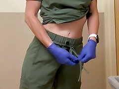 Nurse slut hole inserted for her work shift