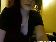 Such a cute and sexy emo teen chick getting facial from her beau