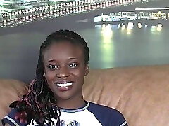 Filthy ebony woman gets toyed by the fucking machine